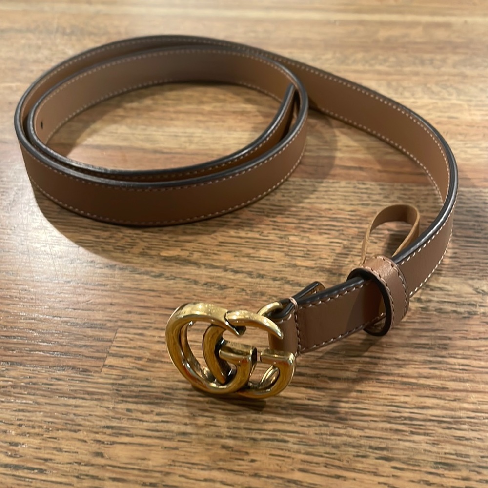 Thin Brown Gucci Belt